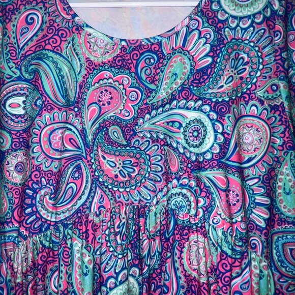Simply Southern 3/4 Sleeve Paisley Blouse Size XXL - Picture 2 of 5